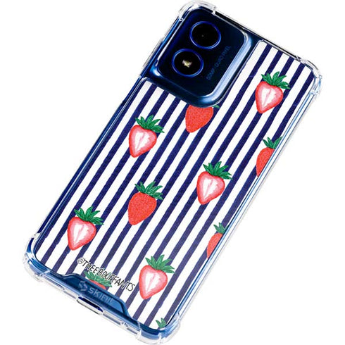 Bouffants and Broken Hearts Strawberries and Stripes Moto G 5G (2024) Clear Case